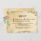 結婚式 出席案内 冬の休み ホリーデー ハロウィン カード 招待状 (正面/裏面)