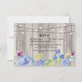 結婚式 出席案内 木製 花柄 カード 招待状