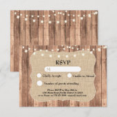 結婚式 出席確認 ウェディング ライトカード 招待状 バルコニー 木製 (正面/裏面)