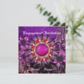 結婚式 婚約 招待 紫の花 招待状 (スタンド正面)