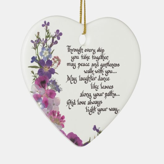 結婚式、婚約、記念日のギフト セラミックオーナメント (右)