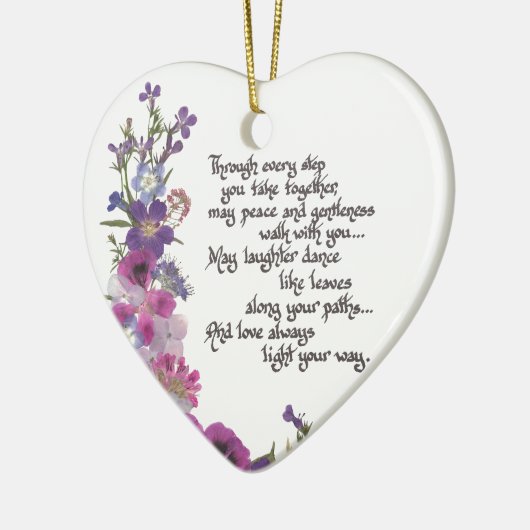 結婚式、婚約、記念日のギフト セラミックオーナメント (左)