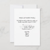 結婚式・婚約 黒金ハート 出欠カード (裏面)