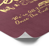 結婚式 席を選べ サイドではない 現代的なゴールドローズ ポスター (角)