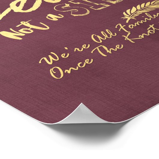 結婚式 席を選べ サイドではない 現代的なゴールドローズ ポスター (角)