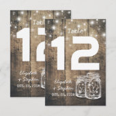 結婚式 席割り テーブル番号 メイソンジャー ライト 招待状 (正面/裏面)