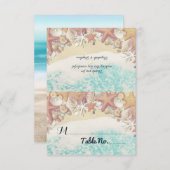 結婚式 席番号 夏 海 ビーチ タツナミガイ サンキューカード (正面/裏面)