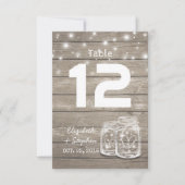 結婚式 席 配置 テーブル番号 メイソンジャー ライト 招待状 (正面)