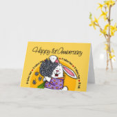 結婚式 - 幸せな1周年おめでとう カード (黄色い花)