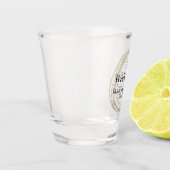 結婚式 幾何学的なゴールドリング ロゴ カップル名 ショットグラス (左)