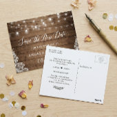 結婚式 延期 新しい日程 ラスティック ツインクル ライト ポストカード