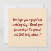 結婚式 御礼状 赤いバラとひまわりの写真 サンキューカード (裏面)