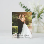 結婚式 御礼 新婦 新郎 ポストカード ブラック＆ホワイト (スタンド正面)