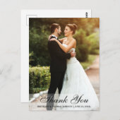 結婚式 御礼 新婦 新郎 ポストカード ブラック＆ホワイト (正面/裏面)