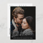結婚式 愛は忍耐強い 延期 簡単 フォト 案内ポストカード (正面/裏面)