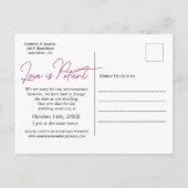 結婚式 愛は忍耐強い 延期 簡単 フォト 案内ポストカード (裏面)