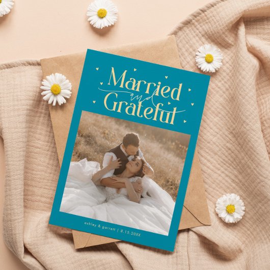 結婚式＆感謝のウェディングフォトアクア サンキューカード