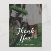 結婚式 感謝の写真 タイポグラフィ付き ポストカード (正面)