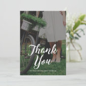 結婚式 感謝の写真 タイポグラフィ付き 招待状 (スタンド正面)