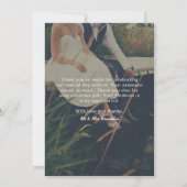 結婚式 感謝の写真 タイポグラフィ付き 招待状 (裏面)