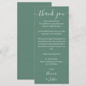 結婚式 感謝の意を表す ユーカリグリーンの名札 メニュー (正面/裏面)