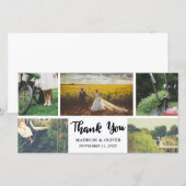 結婚式 感謝の言葉 スクリプト 5枚の写真 コラージュ サンキューカード (正面/裏面)