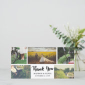 結婚式 感謝の言葉 スクリプト 5枚の写真 コラージュ サンキューカード (スタンド正面)