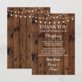 結婚式 感謝カード 婚約 木 ライト (正面/裏面)