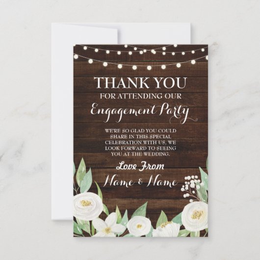 結婚式 感謝カード 木 白い花 招待状 (正面)