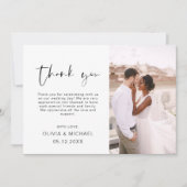 結婚式 感謝写真 ミニマル モダン サンキューカード (正面)