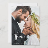 結婚式 手書き感謝カード 2枚の写真付き サンキューカード (正面)