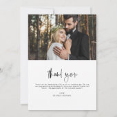 結婚式 手書き感謝カード 2枚の写真付き サンキューカード (裏面)