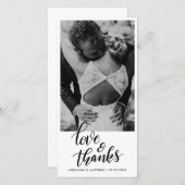結婚式 手書き ラブ アンド サンクス | カップル フォト サンキューカード (正面/裏面)