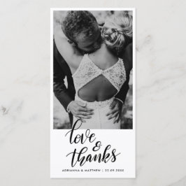 結婚式 手書き 愛と感謝 | カップル写真 サンキューカード