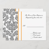 結婚式 承諾カード, 黒のダマスク 招待状 (正面/裏面)