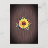 結婚式 披露宴 ひまわり ワインレッド ジャー ライト エンクロージャーカード (裏面)