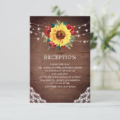 結婚式 披露宴 ひまわり 赤いバラ ランタン エンクロージャーカード (スタンド正面)