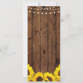 結婚式 披露宴 ラスティック ウッド ヒマワリ 招待状 (裏面)
