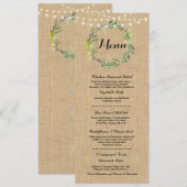 結婚式 披露宴 ラスティック バルーン 花の照明 メニュー (正面/裏面)