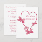 結婚式 披露宴 封入カード ピンク ハート エンクロージャーカード (正面/裏面)