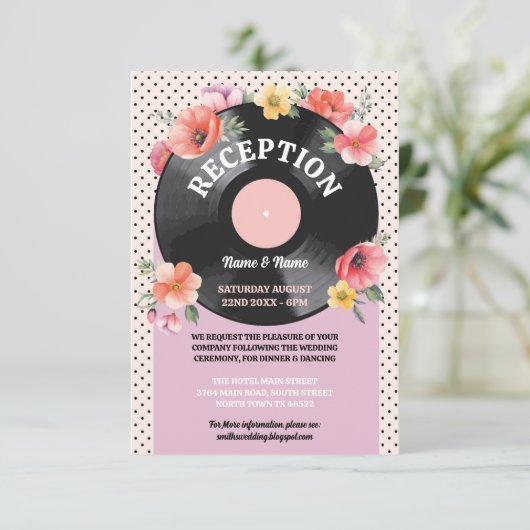 結婚式 披露宴 音楽 レコード 結婚式 花 1950年代 エンクロージャーカード (スタンド正面)