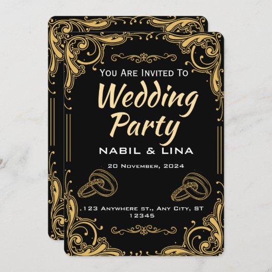 結婚式 招待状 (正面/裏面)