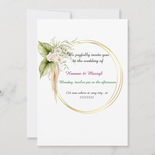 結婚式 招待状 (正面)