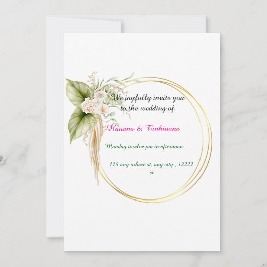 結婚式 招待状 (裏面)