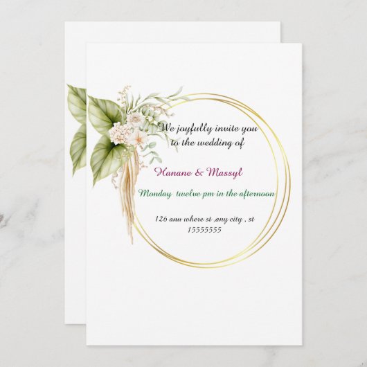 結婚式 招待状 (正面/裏面)