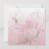 結婚式 招待状 ピンク 花輪 (裏面)