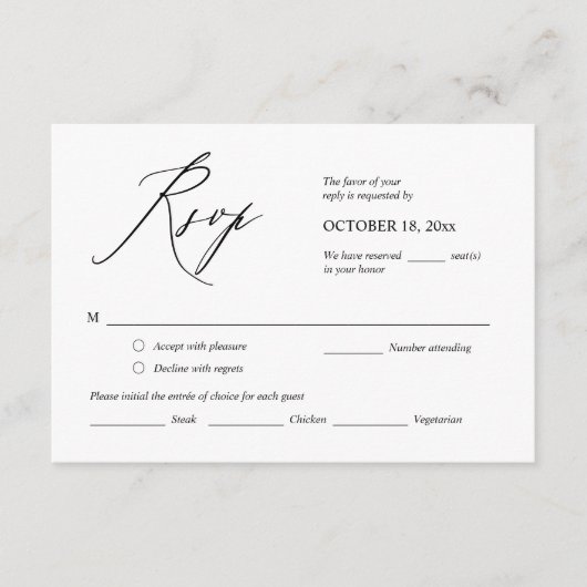 結婚式 招待状 RSVP 返信 はがき (正面)