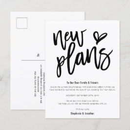 結婚式 新しい計画 保存日 おしゃれなスクリプト 案内ポストカード