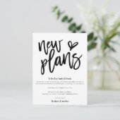 結婚式 新しい計画 保存日 おしゃれなスクリプト 案内ポストカード (スタンド正面)