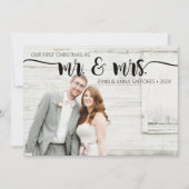結婚式 新婚夫婦のクリスマス ホリデー フォト カード (正面)